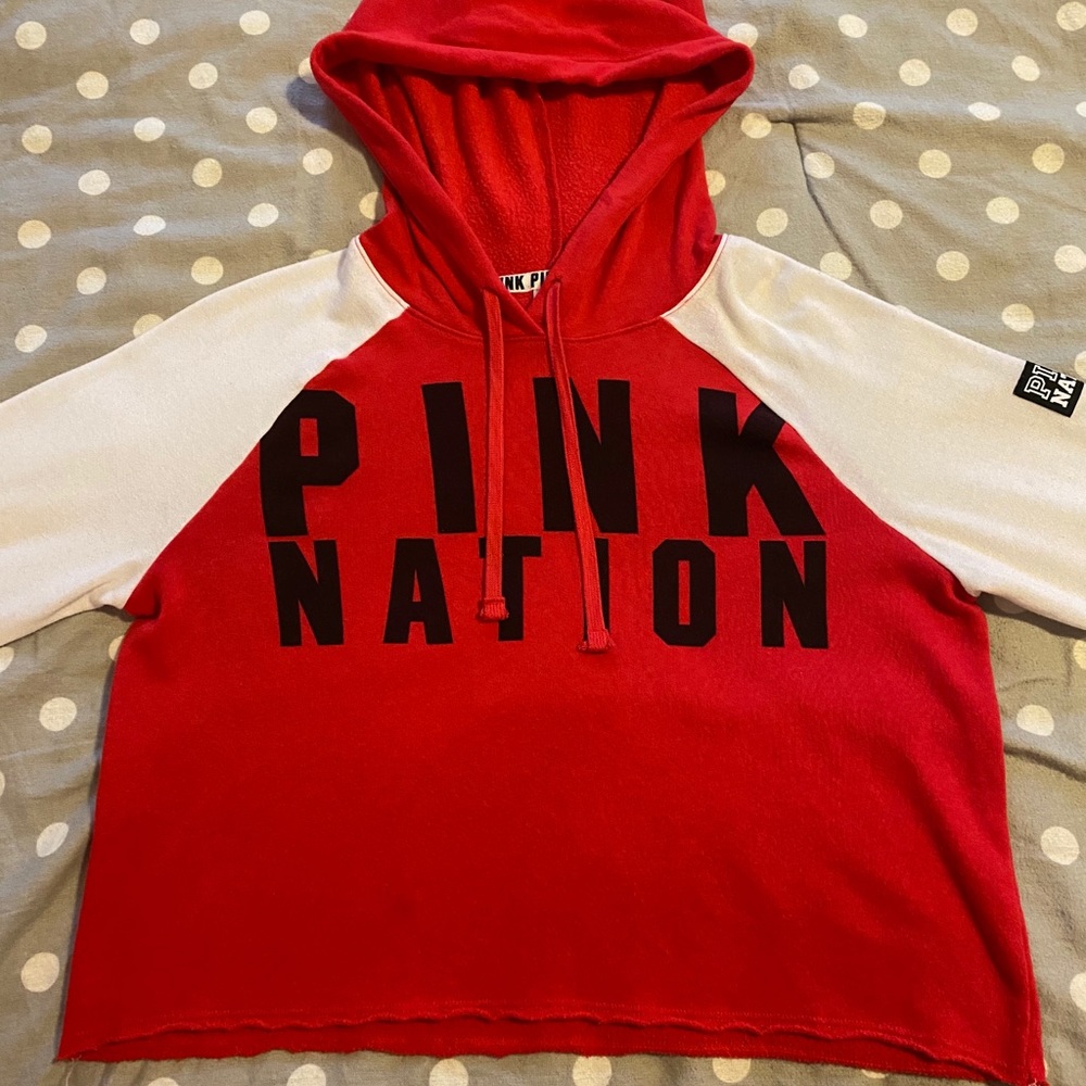 Pink nation pullover hoodie